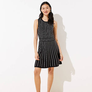 Ann Taylor LOFT Striped Flare Sweater Dress XL